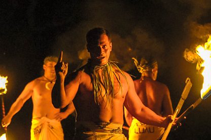 Fire Knife Dance - Toa Luau at Waimea Valley